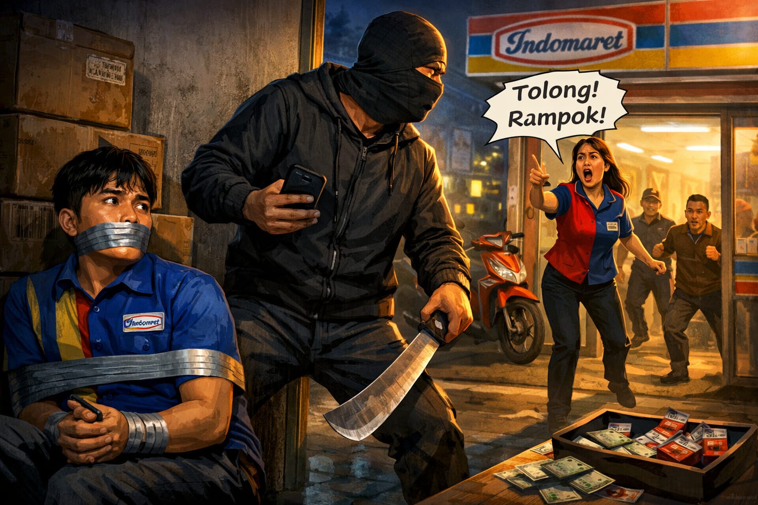 Ilustrasi Perampokan terjadi di Indomaret