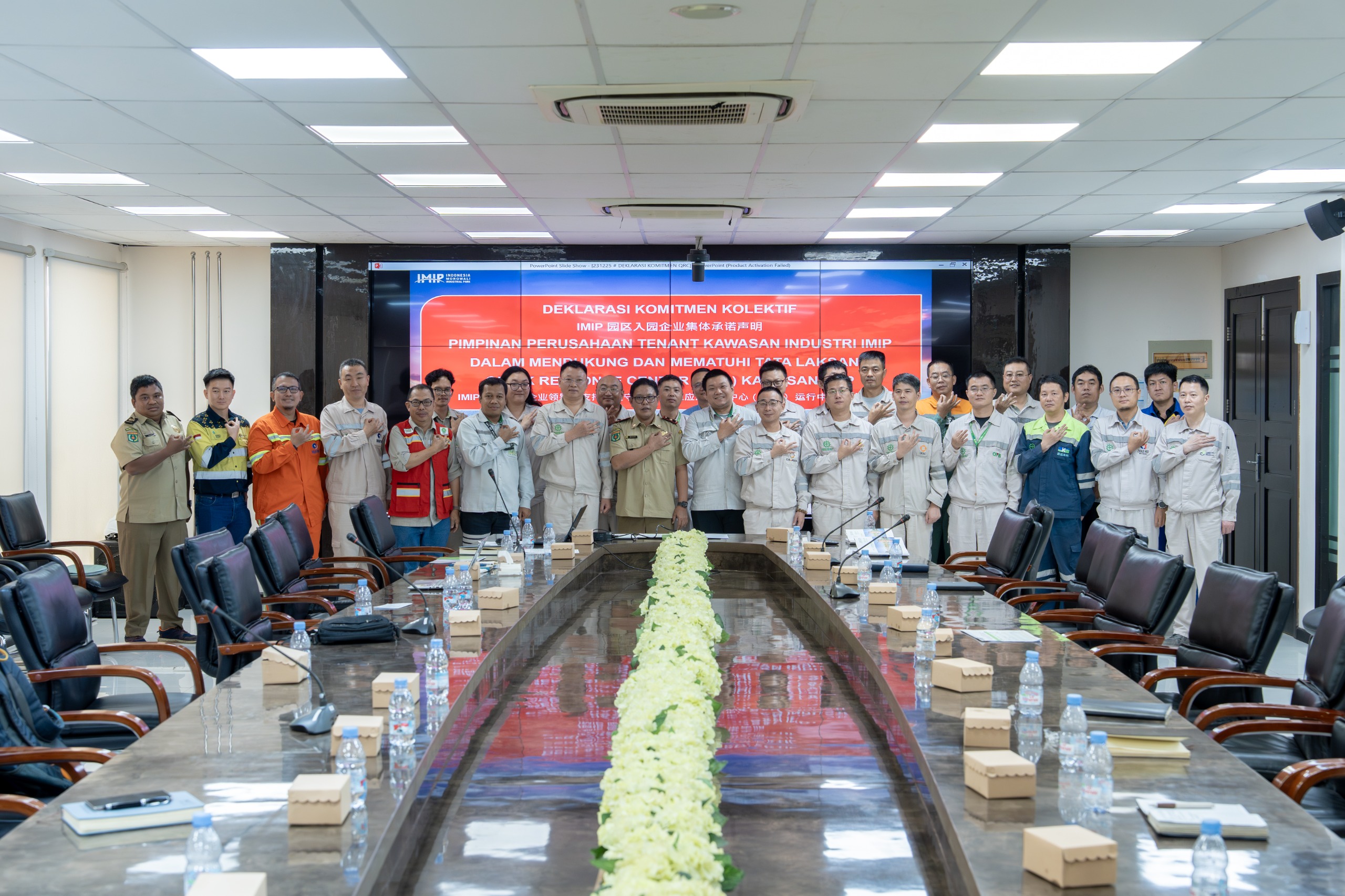 Deklarasi Quick Response Center (QRC) IMIP memperkuat integrasi tanggap darurat lintas tenant demi keselamatan kerja kawasan industri.