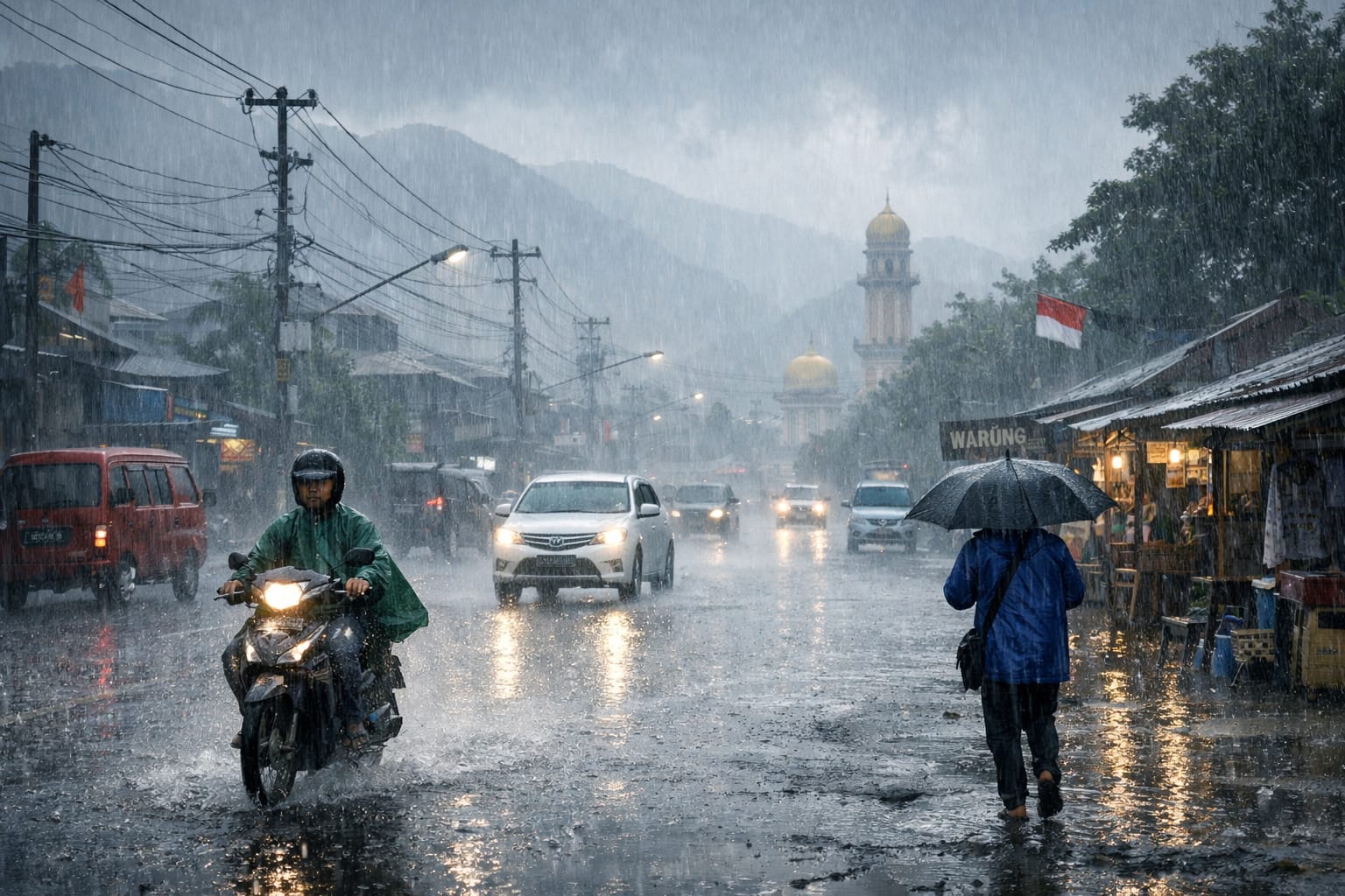 Hujan dengan intensitas sedang hingga lebat mengguyur wilayah Kota Palu dan sekitarnya. (Foto: Ilustrasi/Radar Palu)