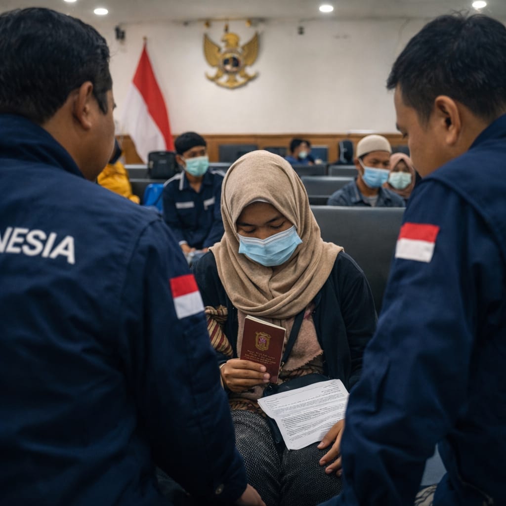 Proses evakuasi dan perlindungan pekerja migran Indonesia di luar negeri.