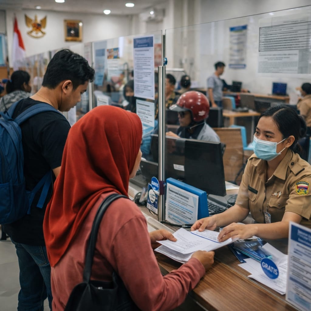 Warga mengakses layanan administrasi di salah satu kantor pelayanan publik di Sulawesi Tengah.