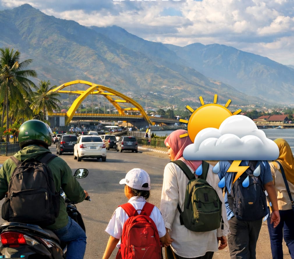 ILUSTRASI Langit berawan menaungi aktivitas warga Sulawesi Tengah sejak pagi, saat mobilitas tetap berjalan di tengah cuaca yang relatif stabil.
