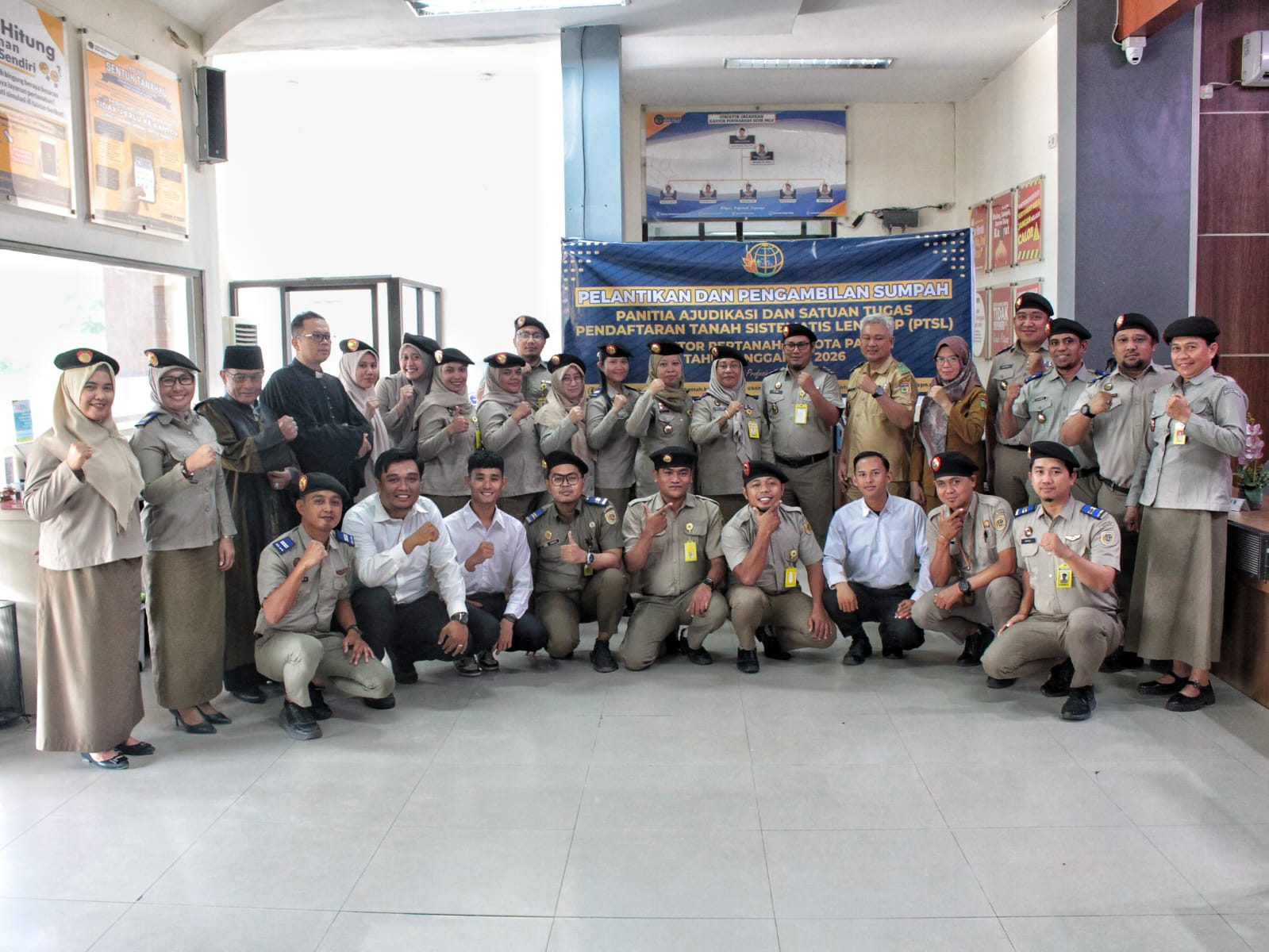 Kantor Pertanahan Kota Palu saat melaksanakan pelantikan Panitia Ajudikasi dan Satgas PTSL Tahun 2026.