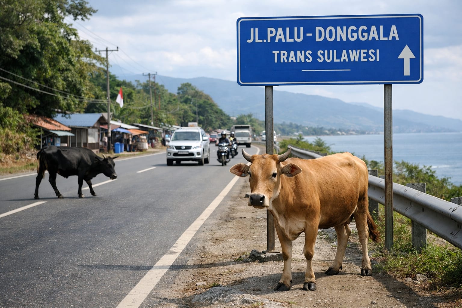 Ilustrasi, Sapi berkeliaran di ruas jalan pinggiran Kota Palu, memicu kekhawatiran warga terhadap keselamatan pengguna jalan dan mendorong penertiban oleh pemerintah daerah.