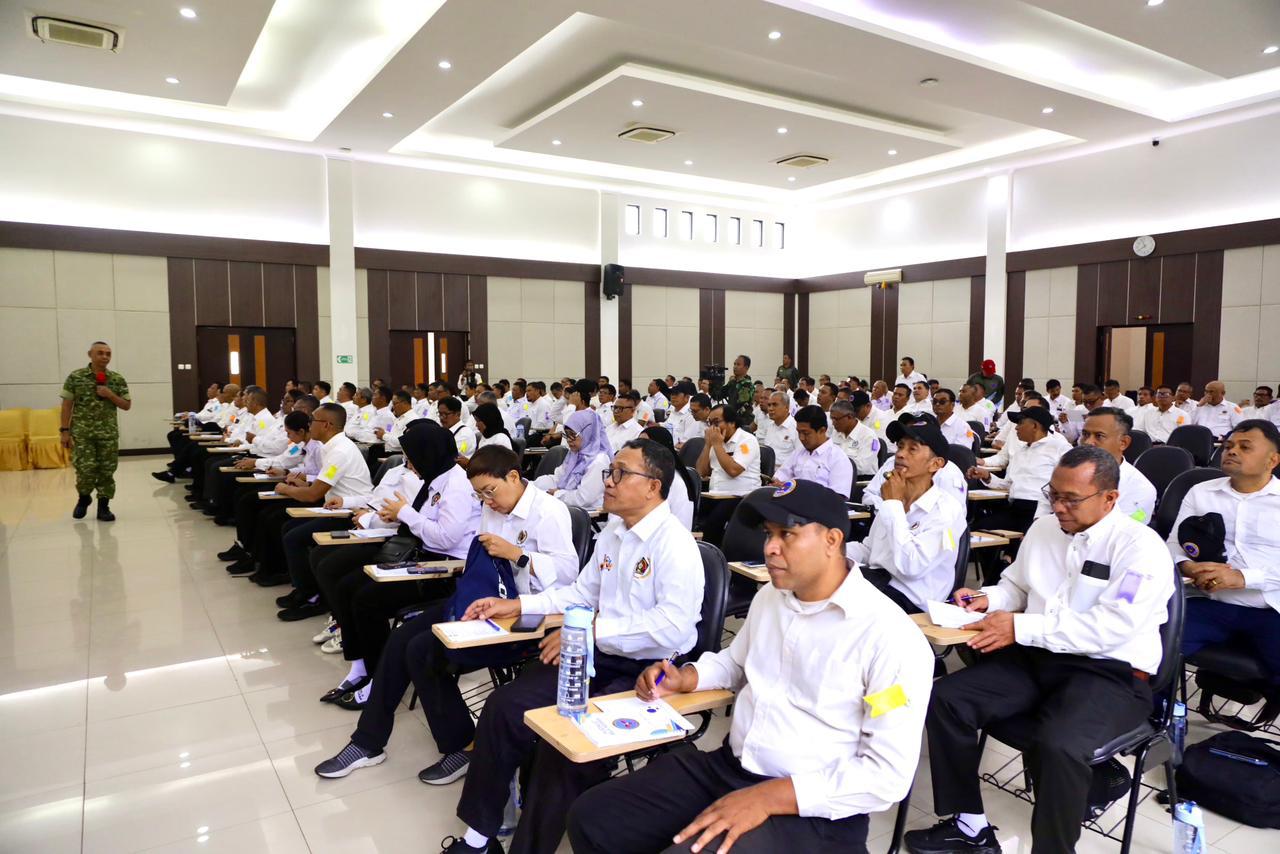 Peserta Pelatihan bela negara PWI yang digelar PWI dan Kementerian Pertahanan di Bogor.