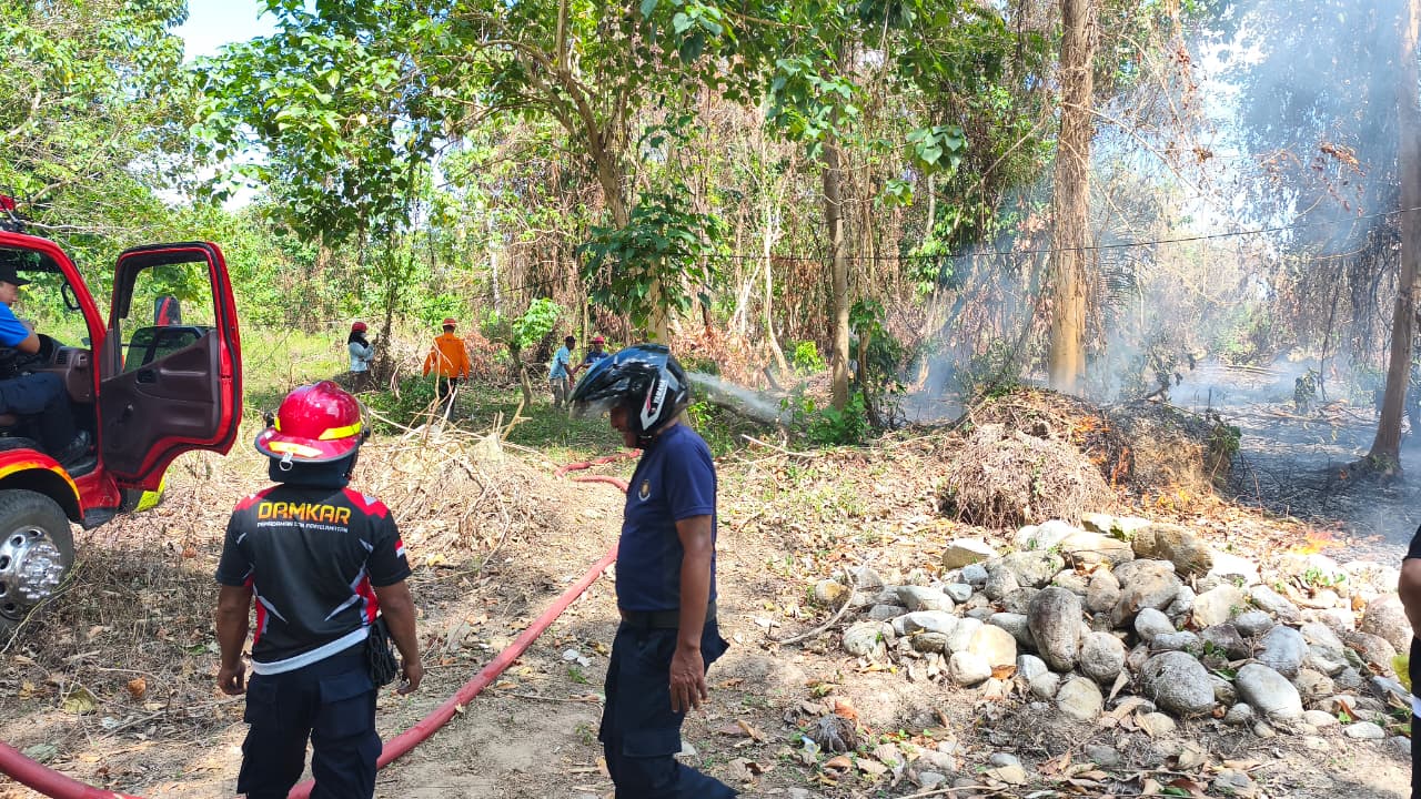Aktivitas pemantauan kebakaran hutan dan lahan di wilayah Parigi Moutong. Petugas masih melakukan assessment di lokasi kejadian.