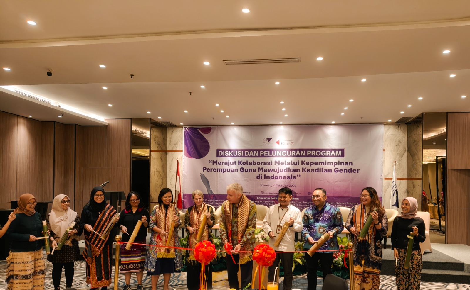 DORONG KEADILAN GENDER : Peluncuran proyek Strengthening Women&rsquo;s Political Agenda for Gender Justice (SWOP) oleh Global Affairs Canada (GAC) dan Solidaritas Perempuan (SP).