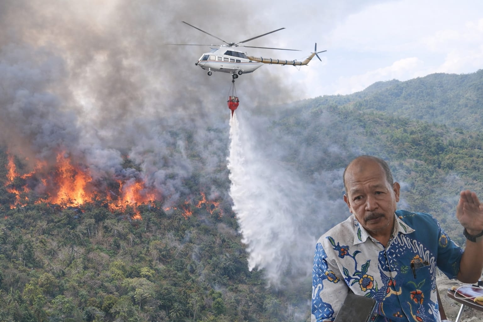 Plt Kepala Pelaksana BPBD Sulteng, Ir. Asbudianto, menyampaikan perkembangan penanganan kebakaran hutan dan lahan di Parigi Moutong.