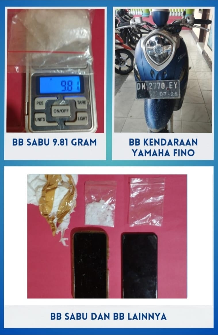 BABUK: Polisi menyita barang bukti 9,8 gram sabu.(FOTO: ISTIMEWA/RADAR PALU).