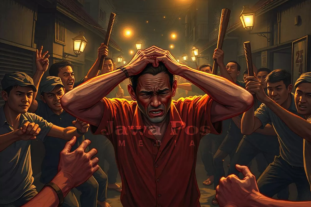 ILUSTRASI pengeroyokan dan penganiayaan.