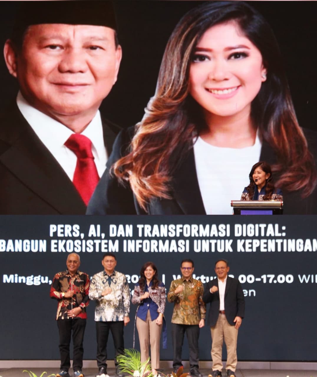 Menkomdigi Meutya Hafid saat membuka Konvensi Nasional Media Massa HPN 2026 di Hotel Aston Serang, Banten, Minggu (8/2/2026).