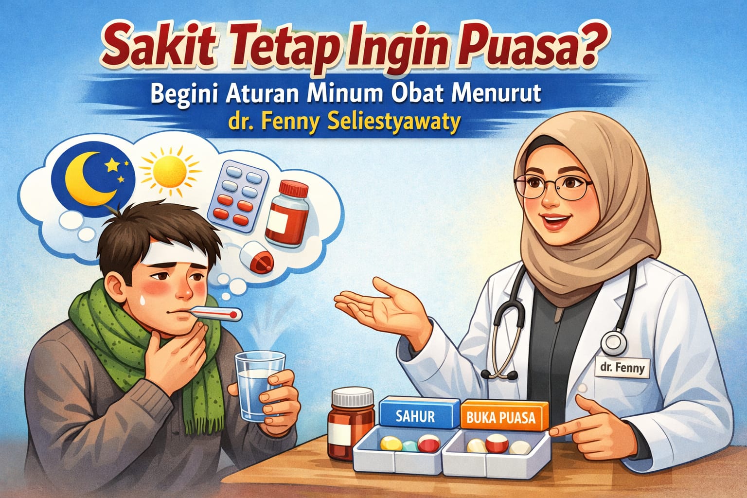 Ilustrasi Sakit Tetap Ingin Puasa? Begini Aturan Minum Obat Menurut dr. Fenny Seliestyawaty