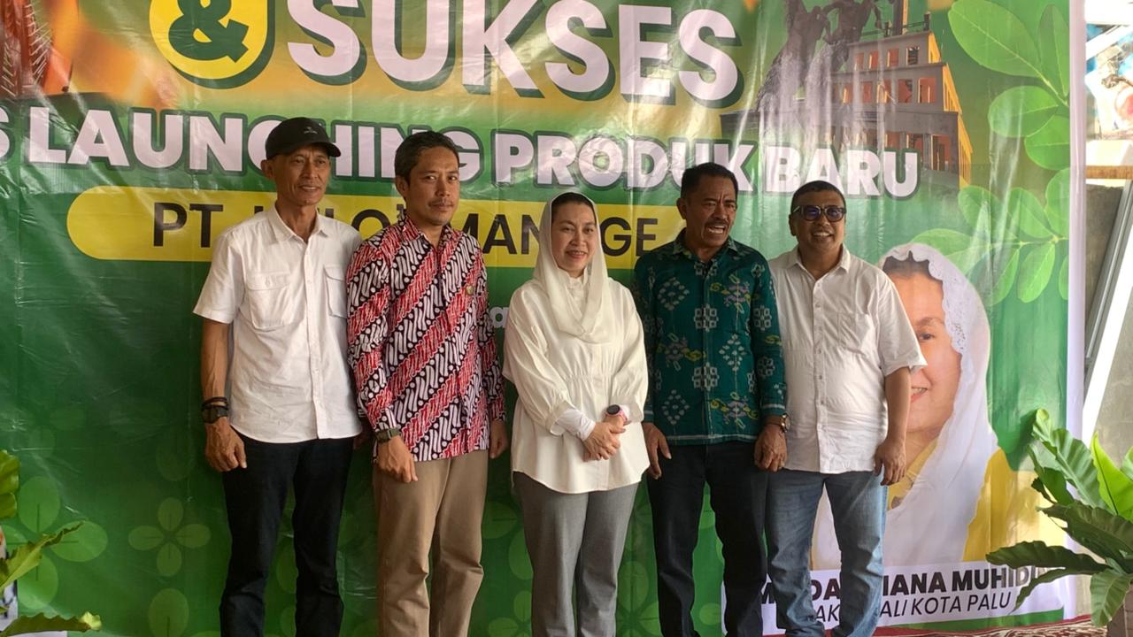 Wakil Wali Kota Palu, Imelda Liliana Muhidin berfoto bersama Komisaris PT. Kelo&rsquo;i Mangge, Basir, Kepala Balai POM Sulteng, Kadis Kesehatan Kota Palu dan Camat Mantikulore pada Senin (16/2/2026).