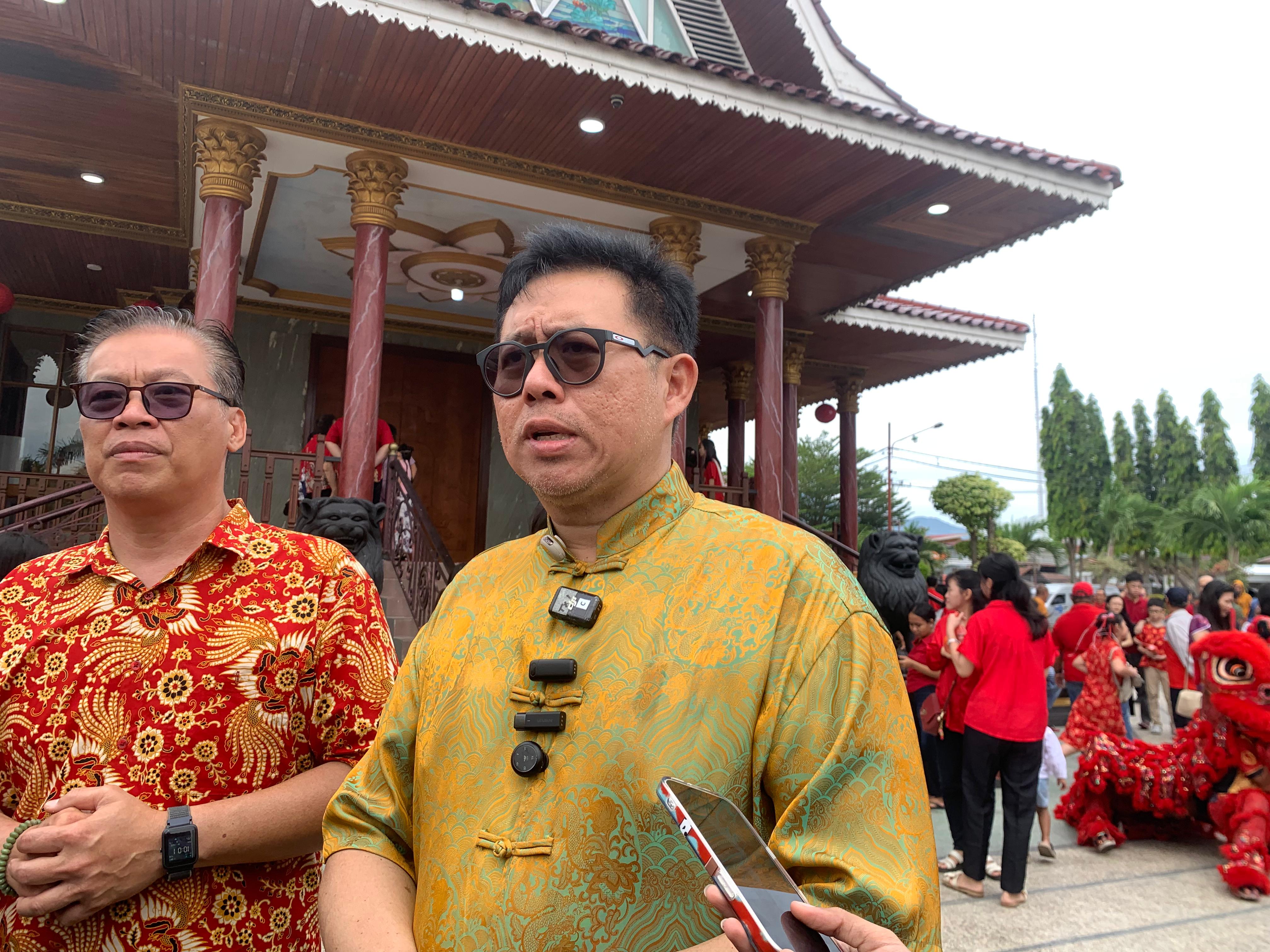 Ketua Paguyuban Sosial Marga Tionghoa Indonesia (PSMTI) Sulawesi Tengah, Wijaya Chandra saat ditemui pada Selasa (17/2/2026).