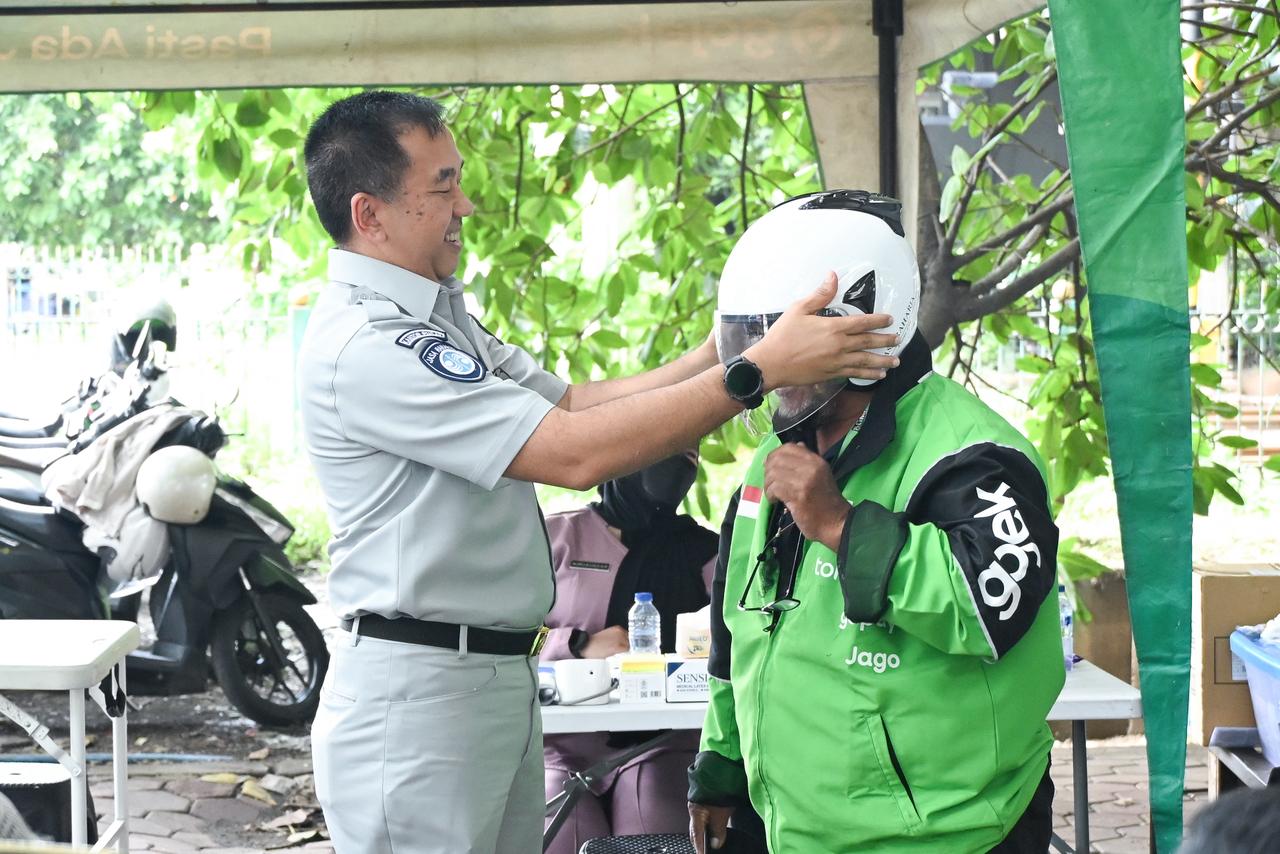 Kunjungan kerja Direktur Utama Jasa Raharja, Muhammad Awaluddin, ke Komunitas Ojol, Selasa (17/02/2026).