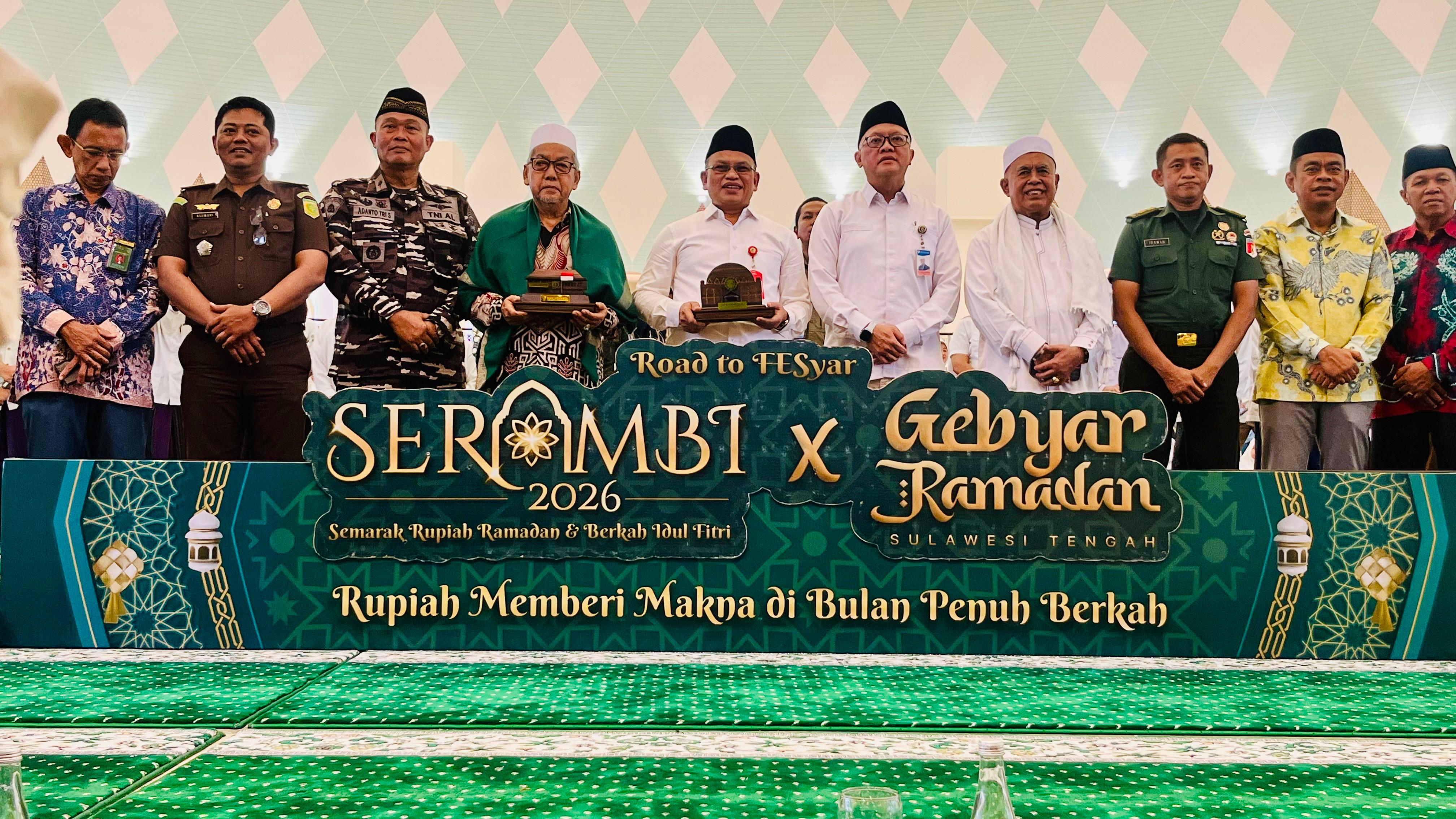 Pembukaan program SERAMBI Bank Indonesia di Masjid Raya Baitul Khairaat Palu, Rabu (18/2), dengan penyediaan uang tunai Rp 2,86 triliun untuk Ramadan dan Idul Fitri.