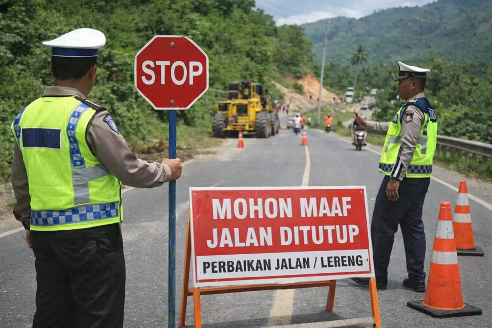 Ilustrasi penutupan jalan.