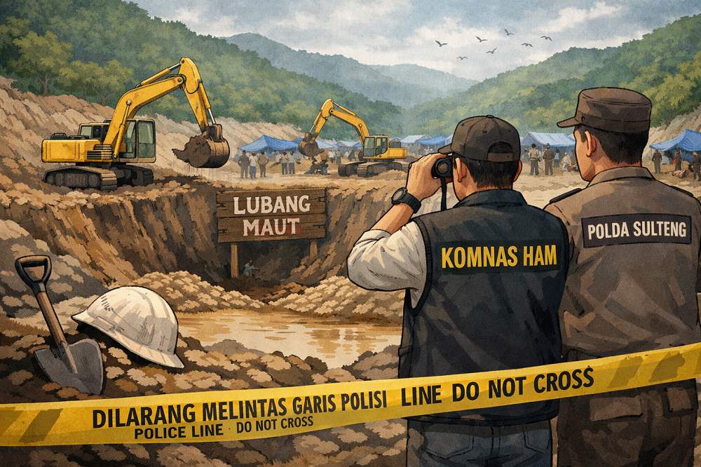 Ilustrasi lokasi tambang emas ilegal.