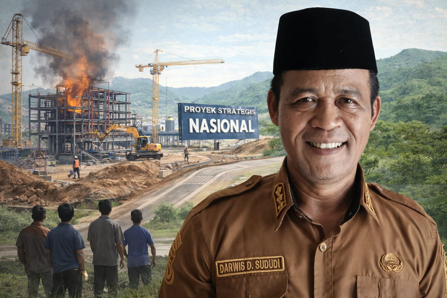 Ilustrasi area lahan di Kecamatan Siniu, Parigi Moutong, yang mulai dibebaskan untuk rencana pembangunan kawasan industri baterai.