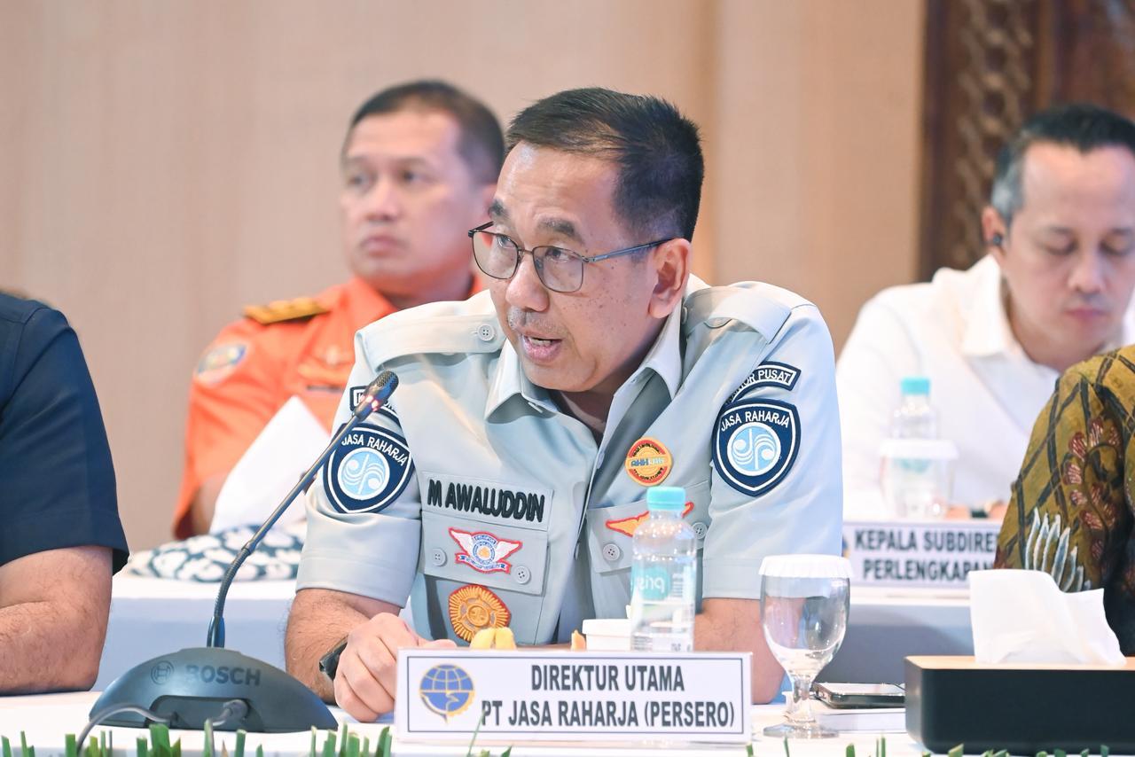 Direktur Utama Jasa Raharja, Muhammad Awaluddin Rapat Koordinasi Persiapan Penyelenggaraan Angkutan Lebaran Tahun 2026/1447 H yang diselenggarakan Kementerian Perhubungan RI, Selasa (24/2).