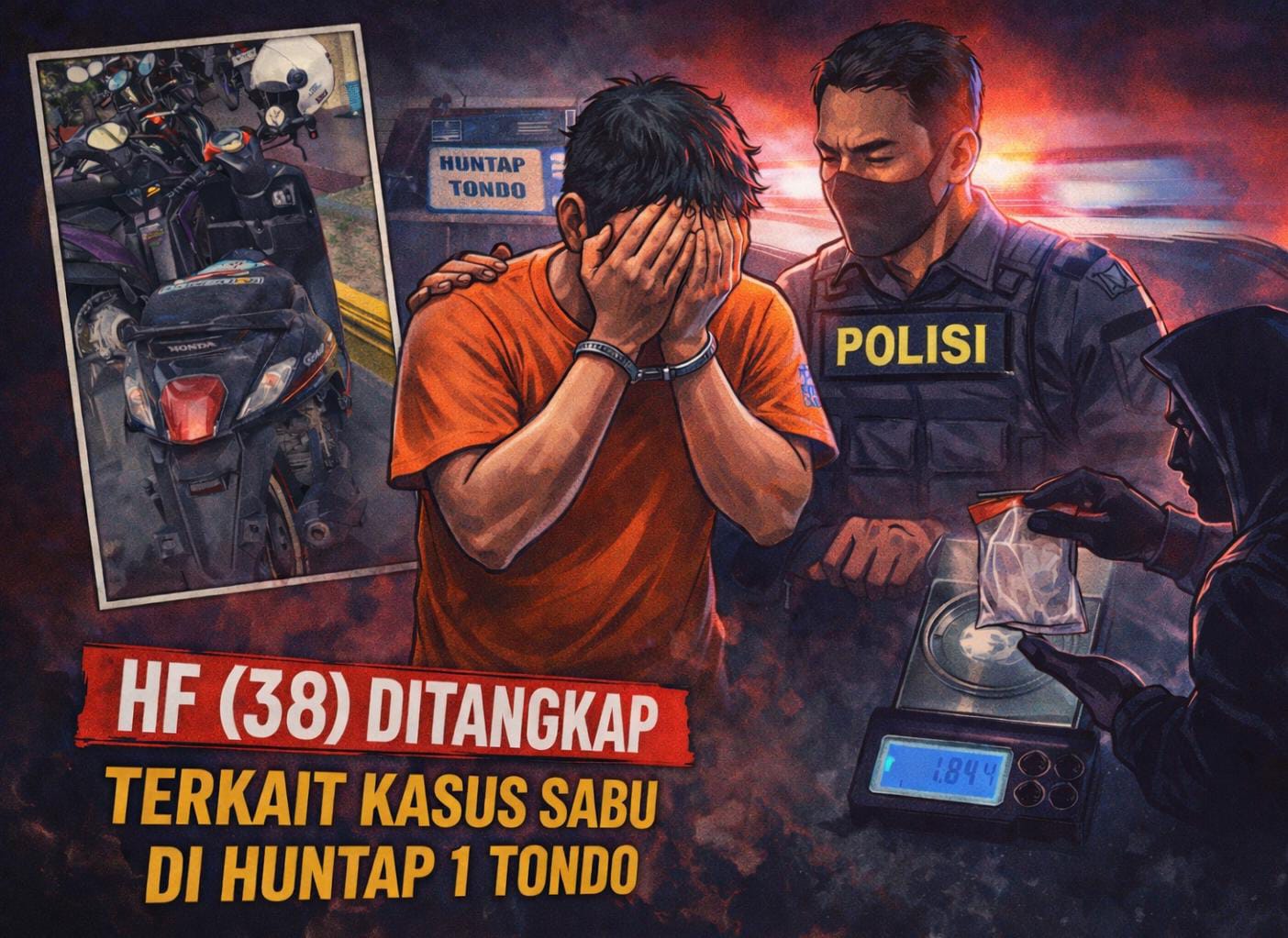 Ilustrasi aparat kepolisian tangkap seorang warga diduga jadi pengedar narkoba. 