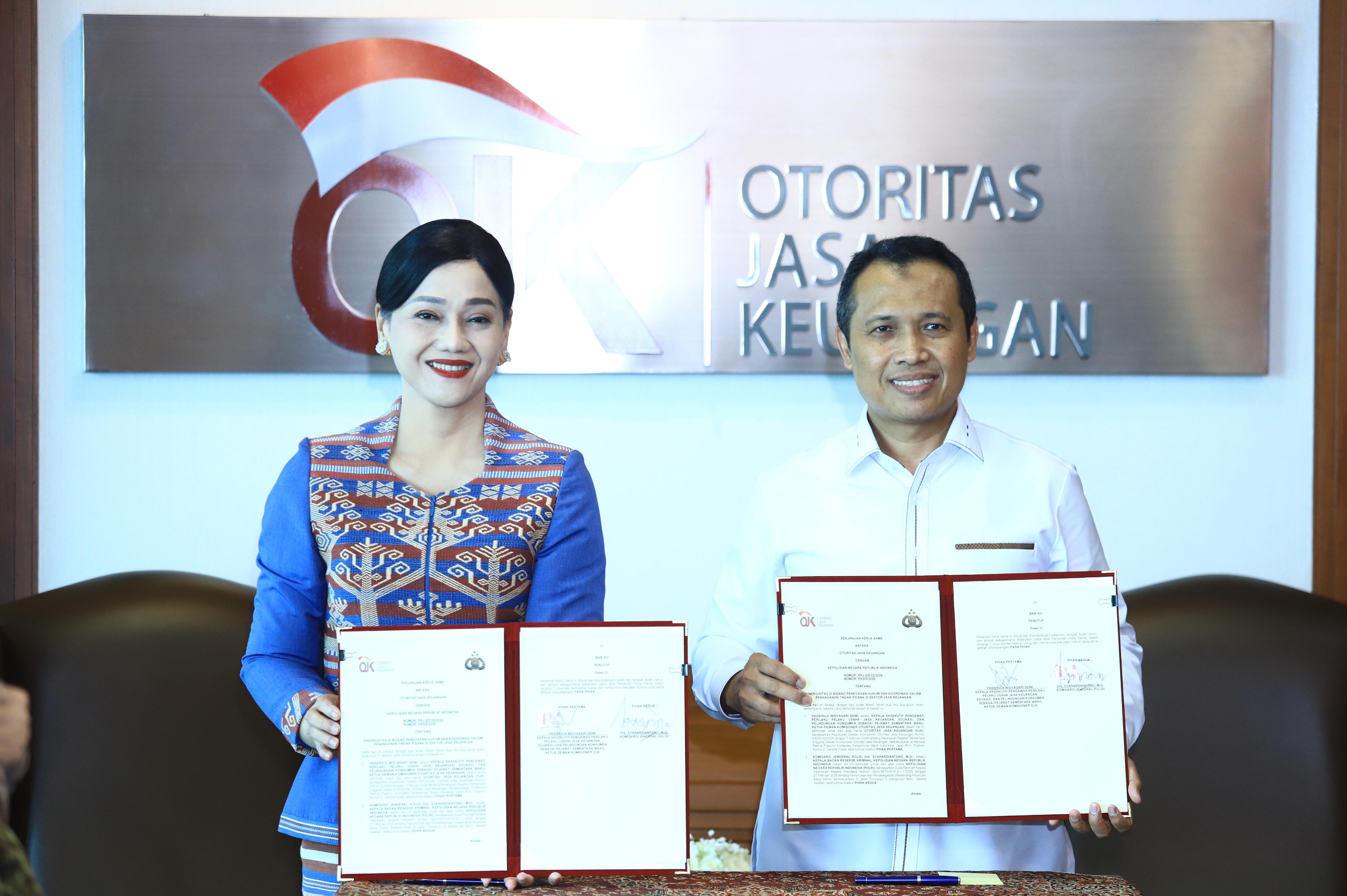 OJK dan Bareskrim Polri sepakat memperkuat sinergi penegakan hukum dan koordinasi dalam penanganan tindak pidana di sektor jasa keuangan.