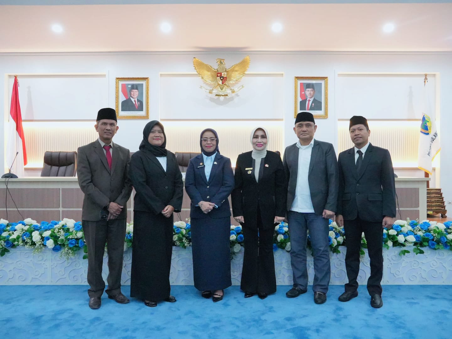 HADIRI: Sekwan DPRD Sulteng, Moh. Saldy Lesnusa bersama Sekprov Novalina dan pejabat lainnya.(FOTO: HUMAS DPRD SULTENG).&nbsp;