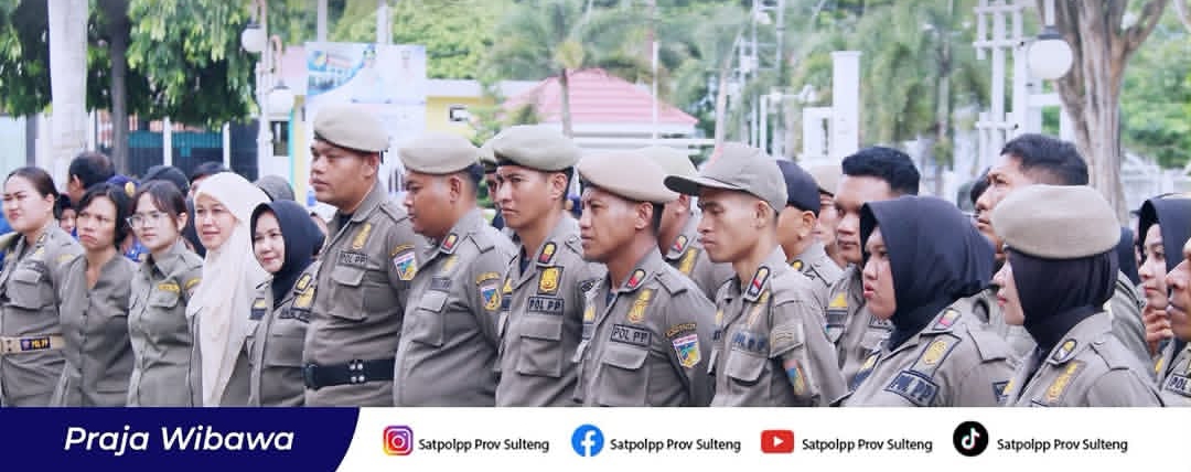 Personel Satuan Polisi Pamong Praja Provinsi Sulawesi Tengah mengikuti apel kesiapsiagaan pengamanan kegiatan buka puasa bersama Sulteng Nambaso yang akan digelar di Palu.