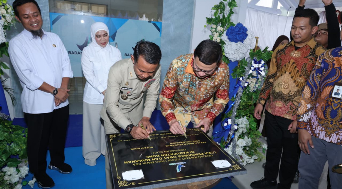 Peresmian Unit Pelaksana Teknis (UPT) BPOM baru di Kabupaten Bone.