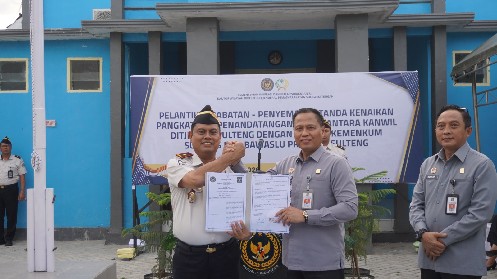 Kanwil Ditjenpas Sulawesi Tengah memperkuat sinergi lintas lembaga dengan menggandeng Bawaslu Sulteng dan Kanwil Kementerian Hukum Sulteng
