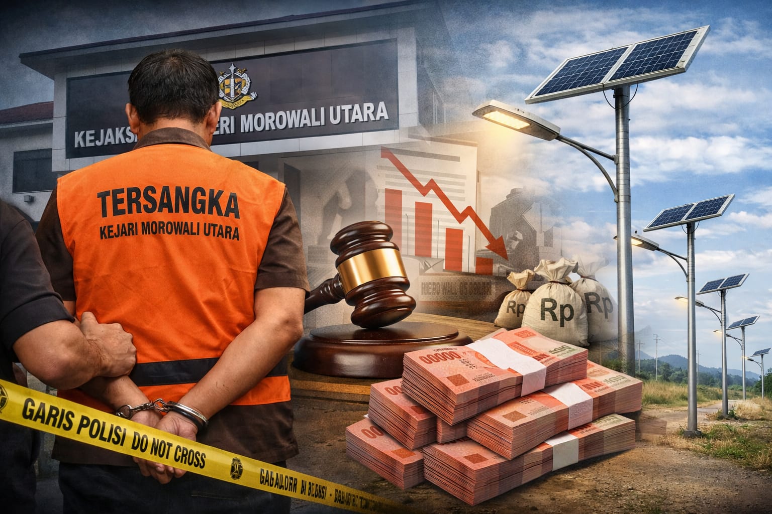 Kejari Morowali Utara menetapkan PPK Dishub Morut sebagai tersangka korupsi proyek lampu jalan tenaga surya.
