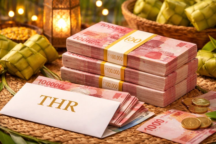  Ilustrasi pengelolaan THR menjelang Lebaran. OJK dan Bank Indonesia mengingatkan pentingnya mengatur anggaran agar keuangan tetap stabil setelah Idulfitri.