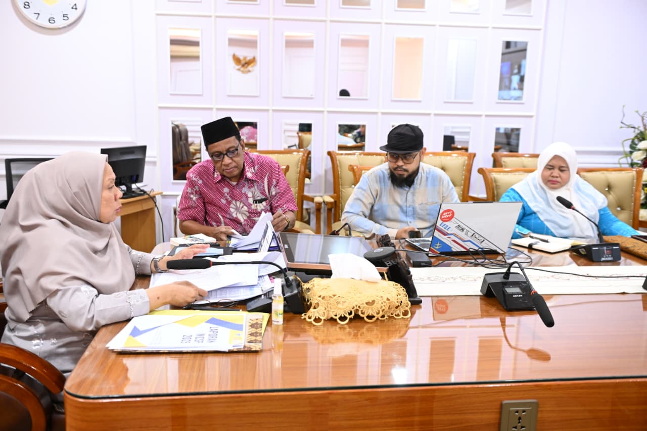 Wagub Reny Lamadjido memimpin rapat evaluasi MCSP Sulawesi Tengah bersama pemerintah kabupaten/kota secara virtual.