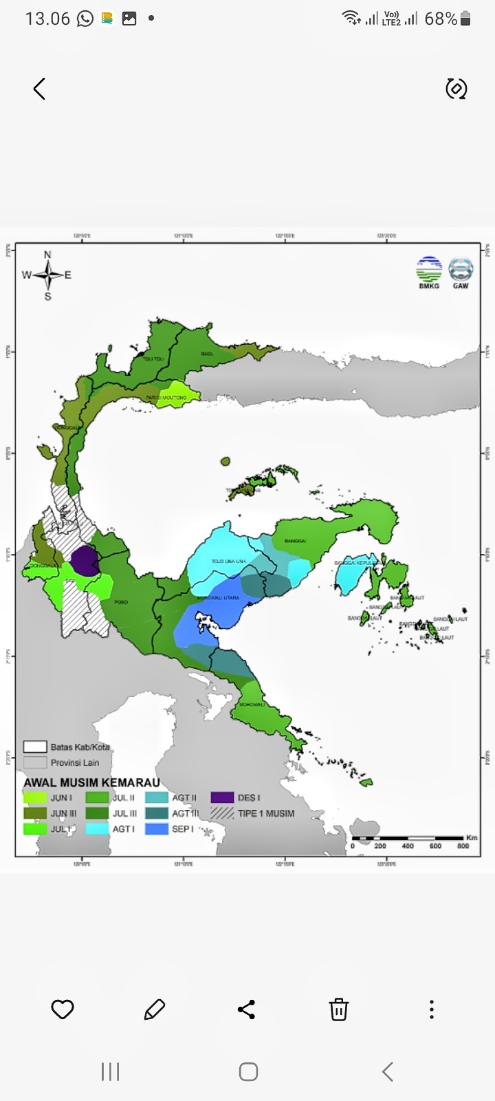 Musim kemarau 2026 di Sulawesi Tengah diprediksi mulai terjadi secara bertahap sejak pertengahan tahun.