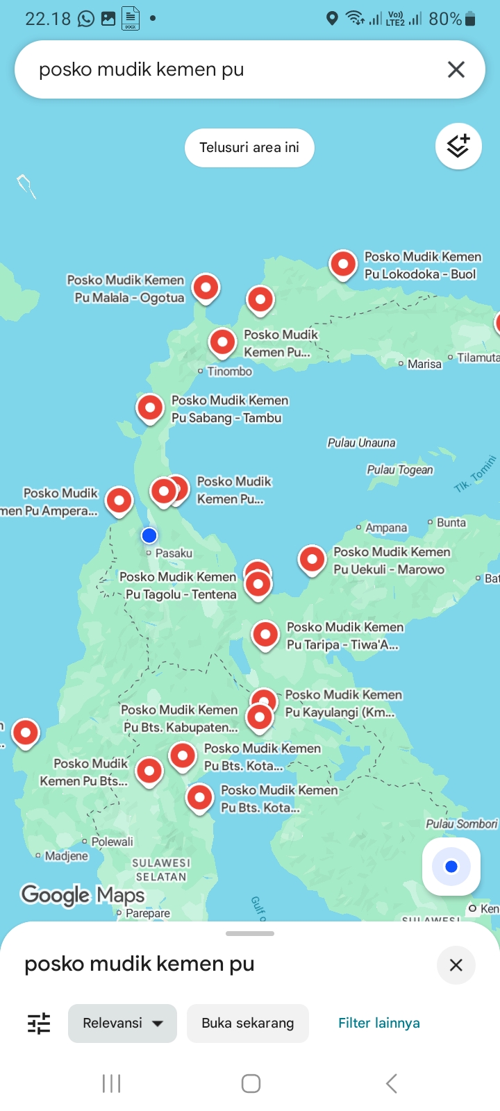 Melalui fitur Google Maps, masyarakat cukup mengetik &ldquo;Posko Mudik Kemen PU&rdquo; untuk mengetahui titik posko terdekat di jalur perjalanan.