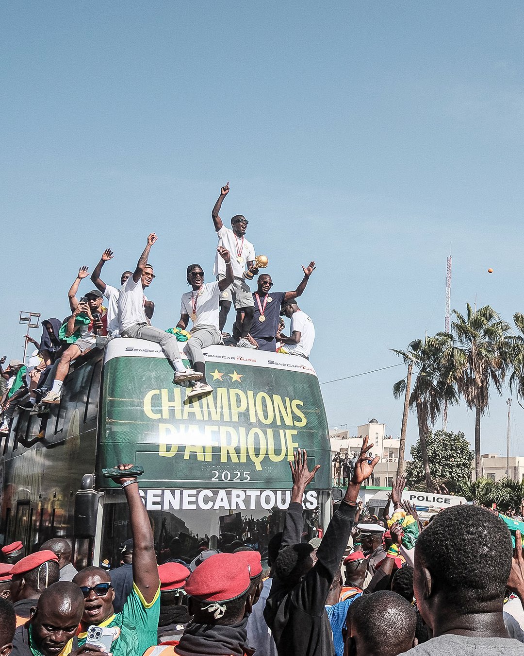 Euforia Timnas Senegal saat juara Piala Afrika. 