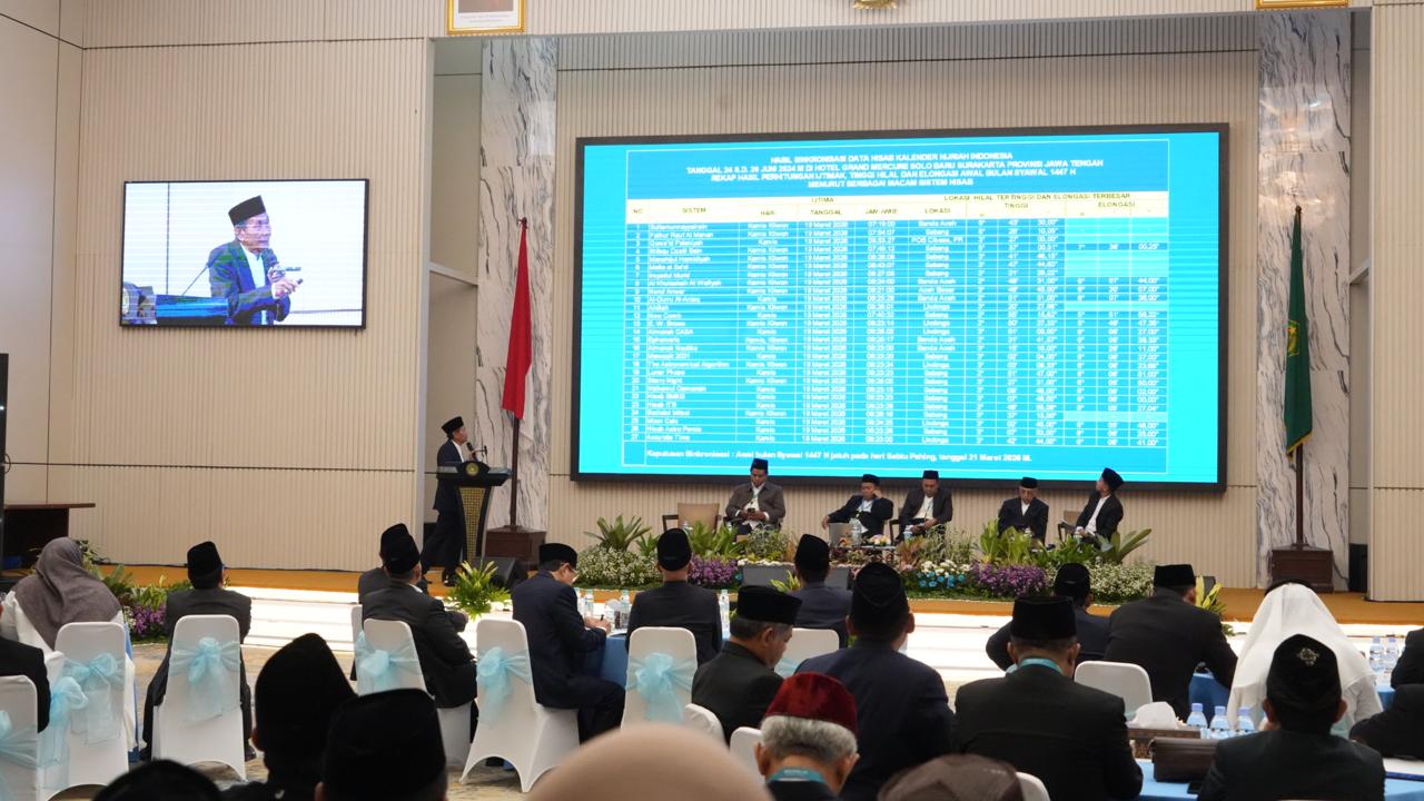 Anggota Tim Hisab Rukyat Kemenag, Cecep Nurwendaya dalam seminar posisi hilal penentuan awal Syawal 1447 H.