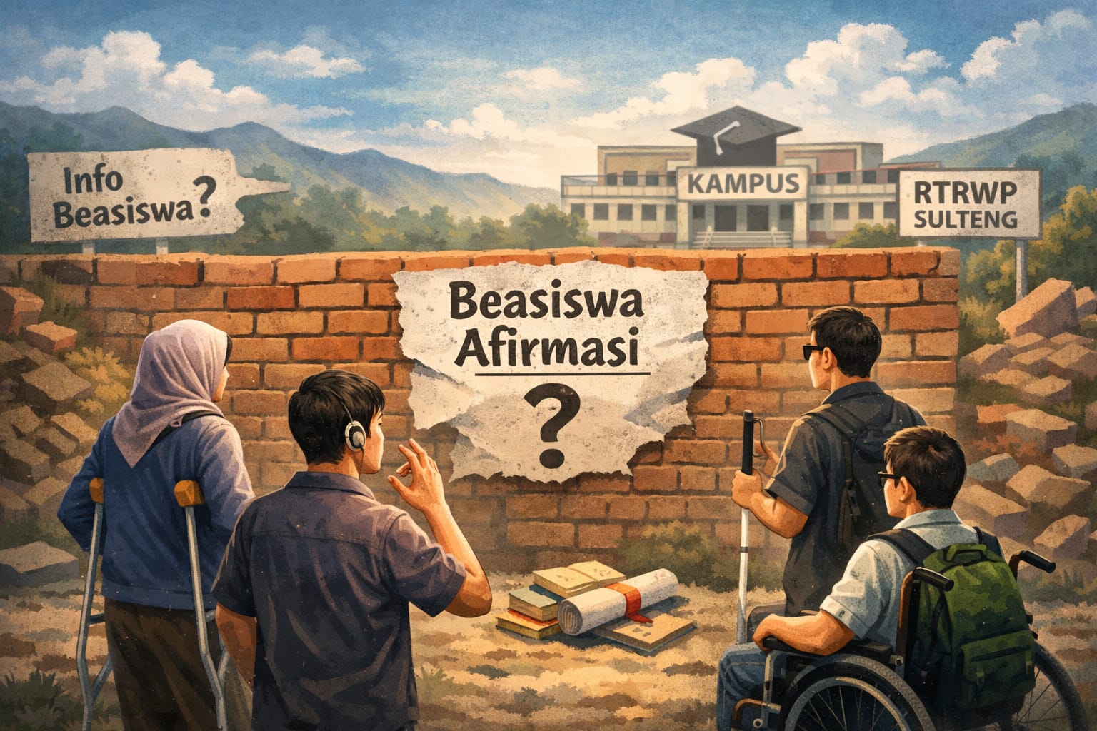 Minimnya informasi membuat penyandang disabilitas di Sulawesi Tengah kesulitan mengakses beasiswa dan melanjutkan pendidikan ke perguruan tinggi.