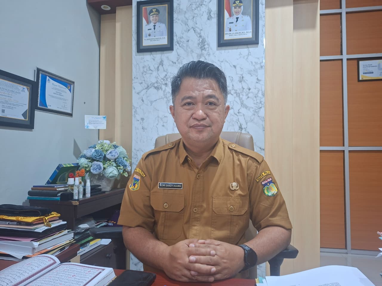 Kepala Badan Pengelolaan Keuangan dan Aset Daerah (BPKAD) Kota Palu, Romy Sandy Agung, saat ditemui di ruang kerjanya, Selasa (1732026).