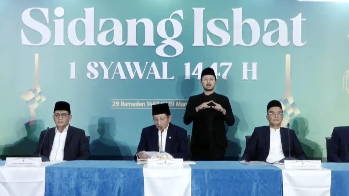 Suasana Sidang Isbat 2026 saat pemerintah menetapkan awal Syawal di Jakarta.