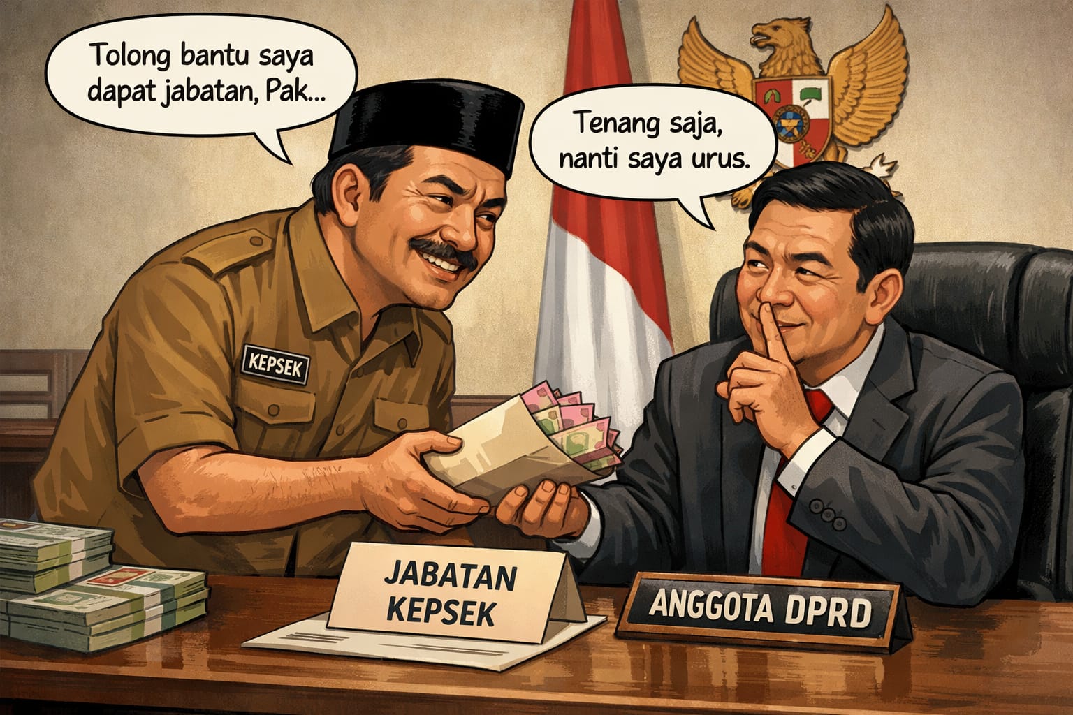 GAMBAR ILUSTRASI: Dugaan transaksi jabatan kepala sekolah mulai menjadi perbincangan di kalangan tenaga pendidik, Selasa (24/3/2026).(FOTO: ISTIMEWA/RADAR PALU).