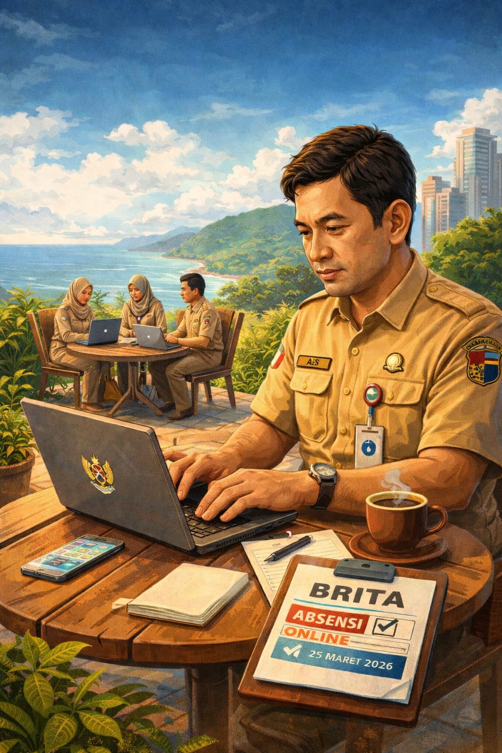 ASN Pemprov Sulteng tetap bekerja dari berbagai lokasi saat penerapan WFA dengan tetap menjalankan absensi dan koordinasi kerja.
