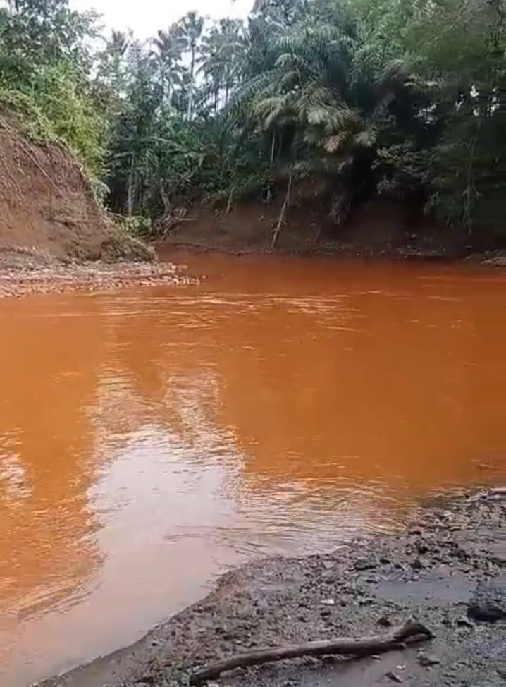 KERUH: Sungai Solonsa, Kecamatan Witaponda, terlihat semakin keruh.(FOTO: SUPRIYONO/RADAR PALU).  &nbsp;