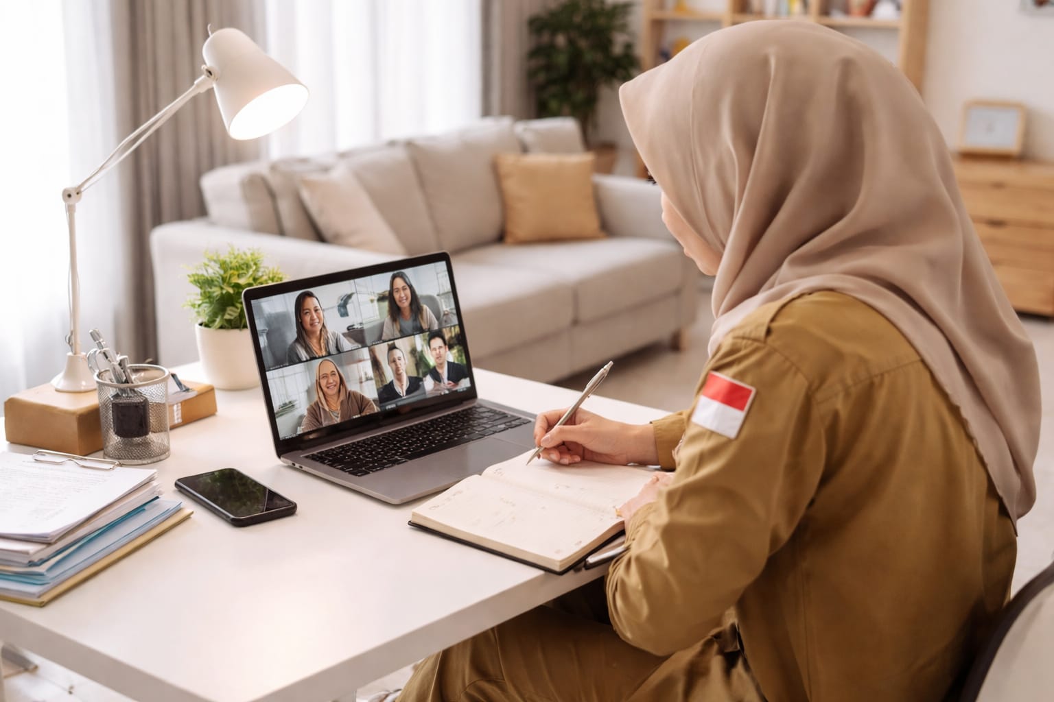 Ilustrasi aktivitas ASN bekerja dari rumah sebagai bagian dari rencana penerapan WFH setiap Jumat untuk menghemat BBM.