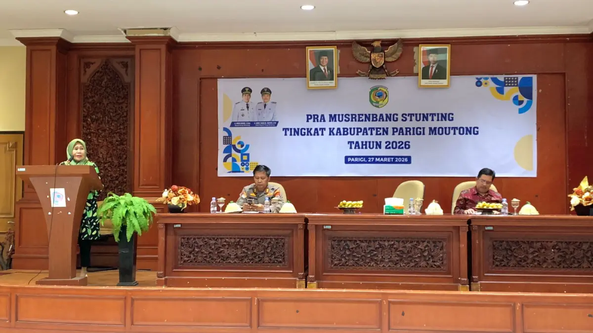 PRA MUSRENBANG : Asisten Administrasi Umum Setda Parimo, Yusnaeni, membuka pra Musrenbang Stunting, Jumat (27/3/2026). FOTO: ISTIMEWA