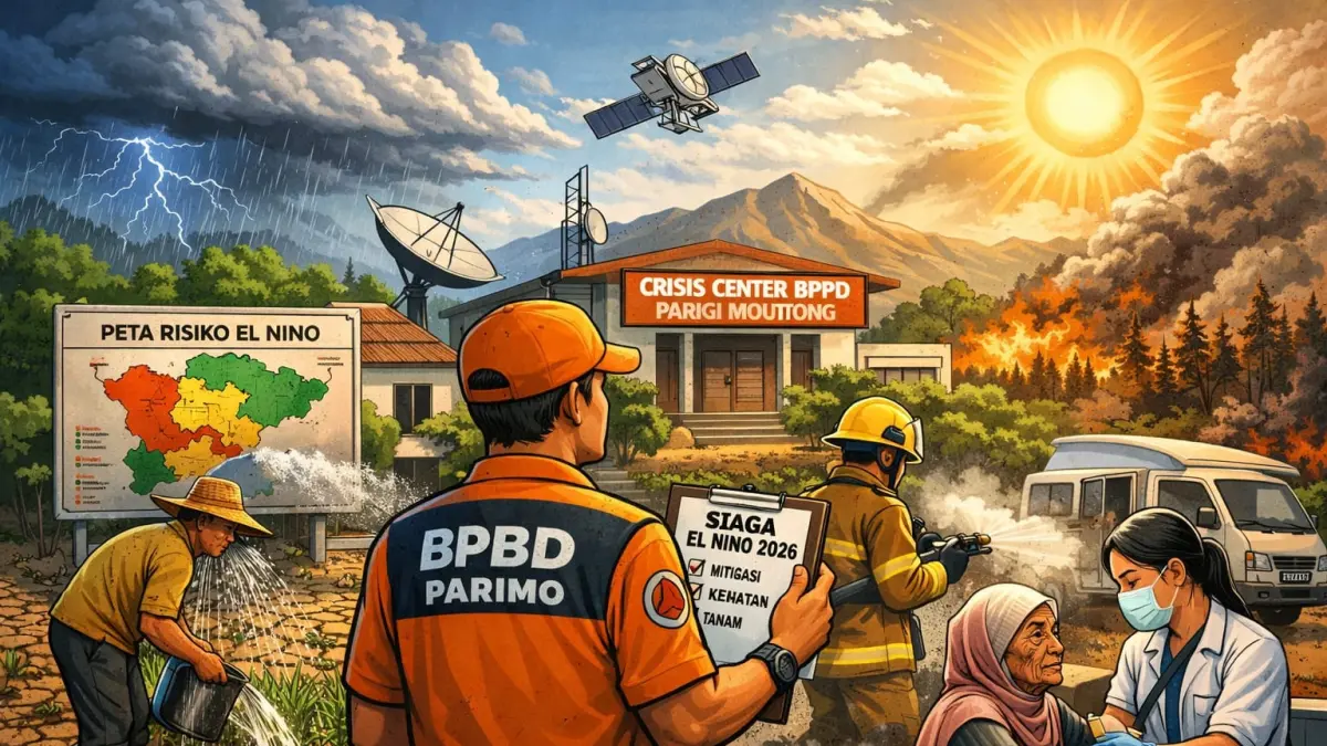 BAHAYA: BPBD Parigi Moutong meningkatkan kesiapsiagaan menghadapi potensi El Nino 2026 dengan melibatkan lintas sektor.(FOTO: ILUSTRASI/RADAR PALU)

