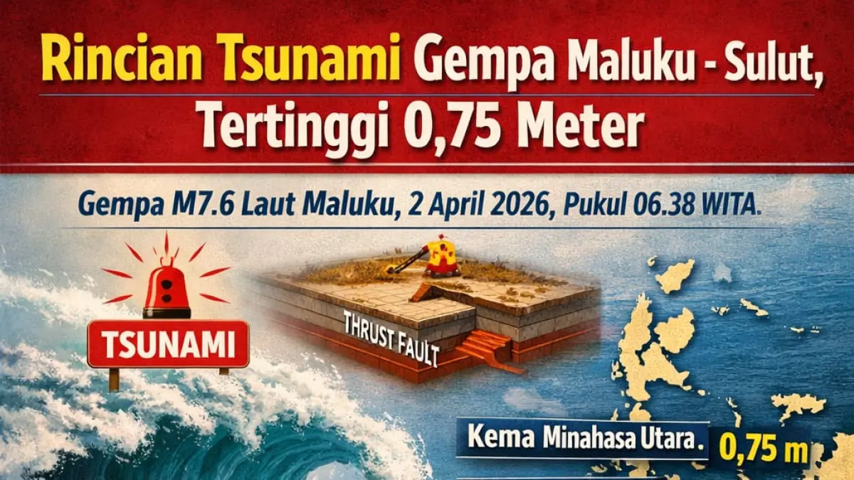 Gelombang tsunami setinggi hingga 0,75 meter tercatat di pesisir Kema usai gempa Maluku - Sulut. ( ilustrasi )