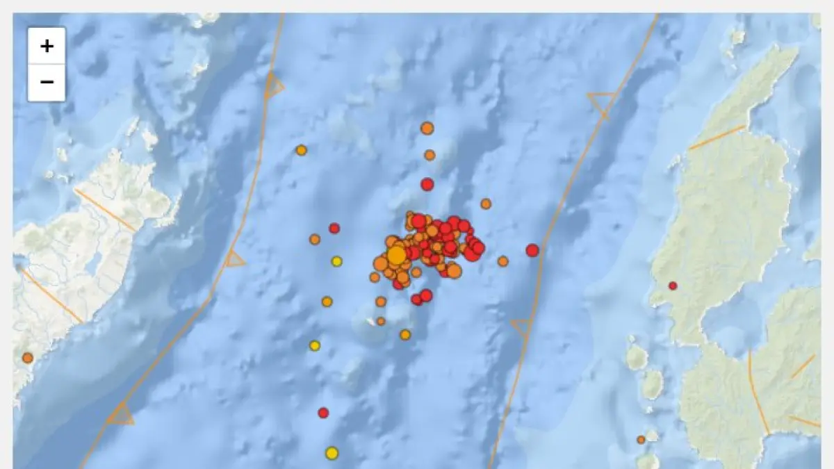 Hasil monitoring menunjukkan adanya 48 gempa susulan dengan magnitudo terbesar mencapai M5,5.(Twitter/EarthquakeID)