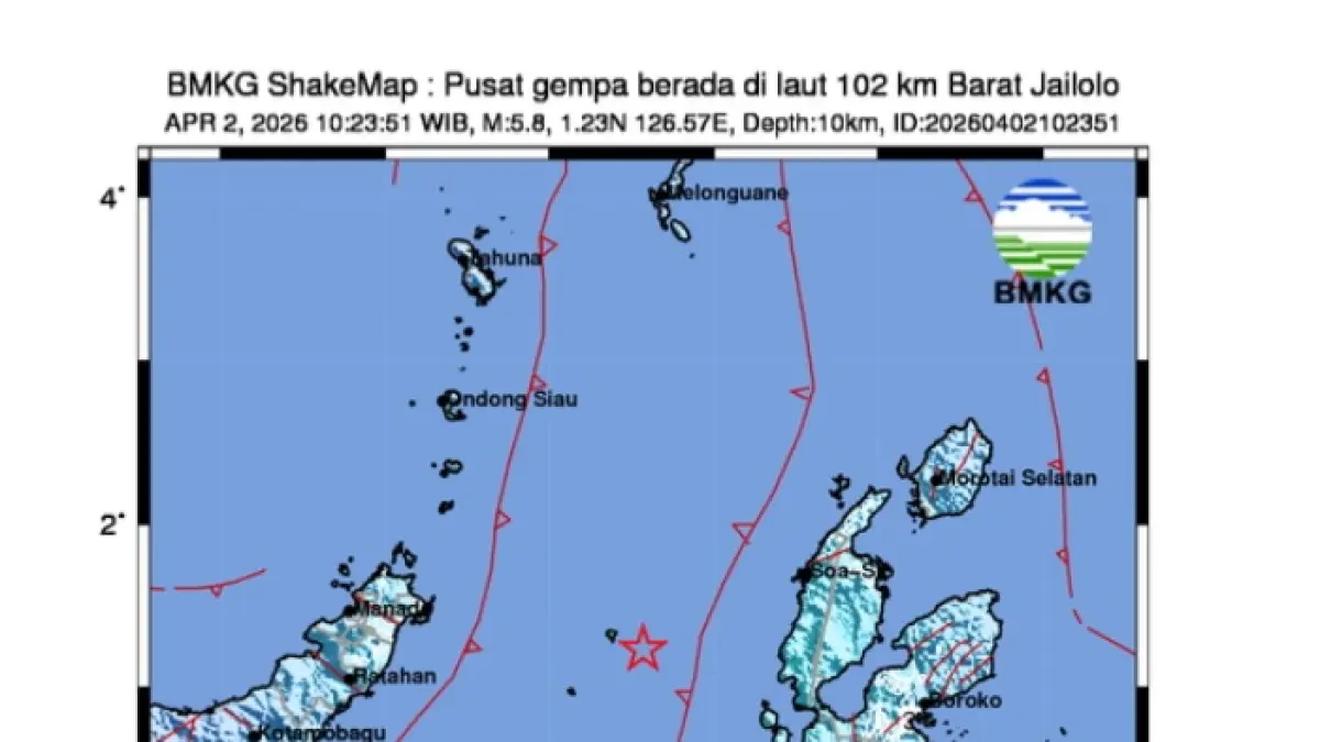 Salah satu gempa susulan yang terjadi.(WRS BMKG)