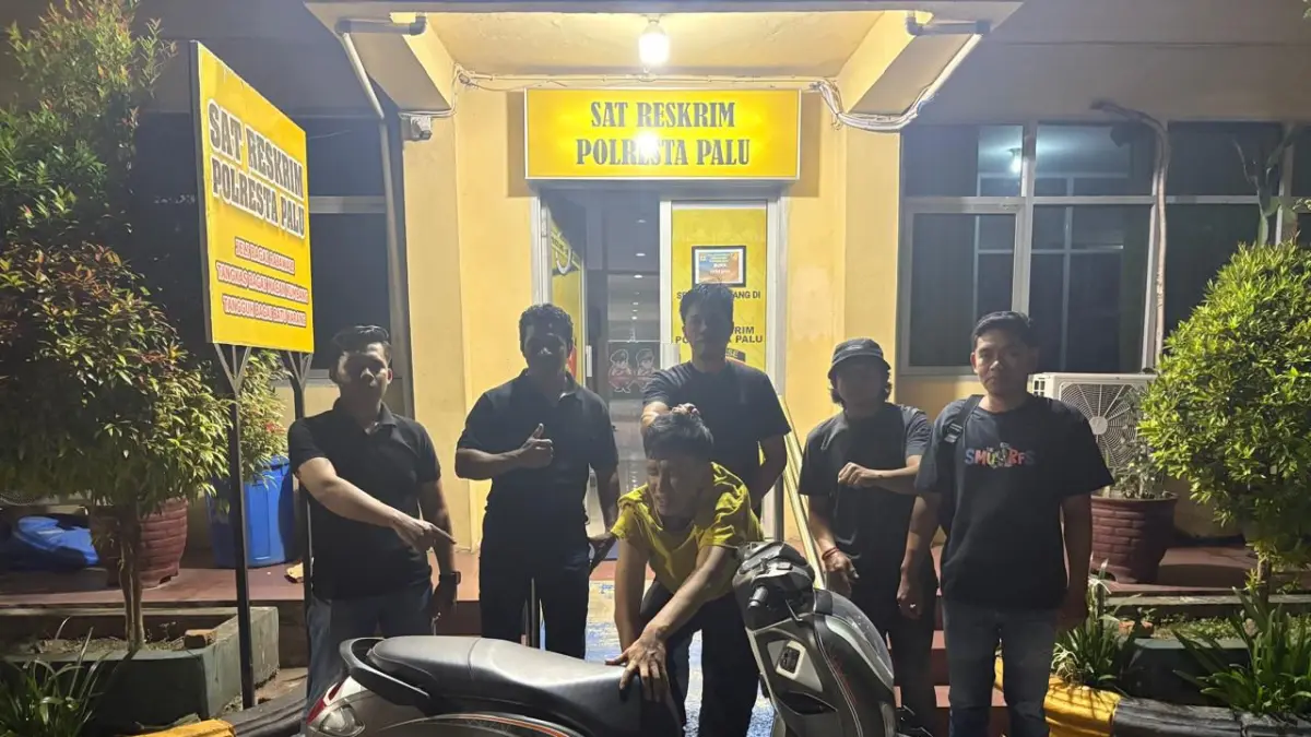 Tim Resmob Tadulako Polresta Palu berhasil mengamankan seorang terduga pelaku Curanmor yang beraksi di Kota Palu.(Humas Polresta Palu)